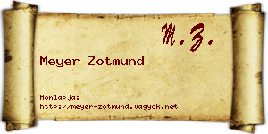 Meyer Zotmund névjegykártya